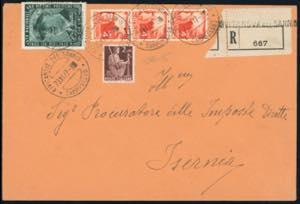 1947 - 2 lire e 4 lire, striscia di tre, ... 