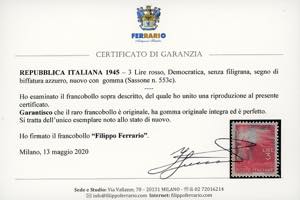 1945 - 3 lire Democratica, SENZA ... 
