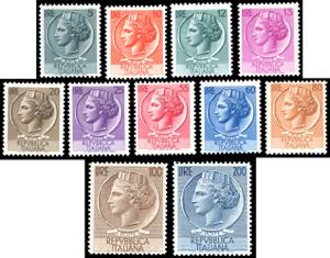 1953/54 - Siracusana e Turrita, filigrana ... 