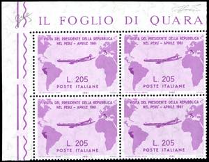 1961 - 205 lire Gronchi rosa (921), blocco ... 