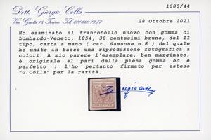 1853 - 30 cent. bruno scuro, II ... 