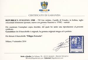 1988 - 750 lire Castelli in bobina ... 