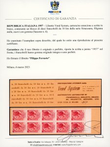 1957 - Libretto Vend System, XXXV ... 