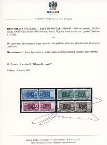 1946/51 - Filigrana ruota, serie ... 