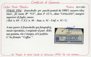 1954 - 1.000 lire Cavallino, ... 
