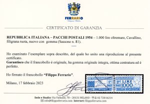 1954 - 1.000 lire Cavallino, ... 