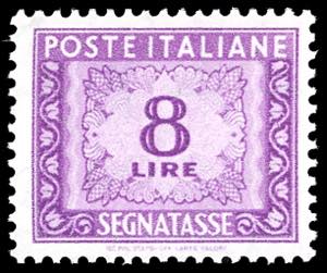 1955 - 8 lire, filigrana stelle (112), gomma ... 