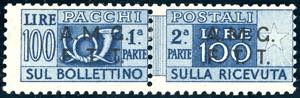 PACCHI POSTALI 1947 - 100 lire, dent. 13 1/4 ... 