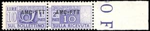 PACCHI POSTALI 1949 - 10 lire, soprastampa ... 