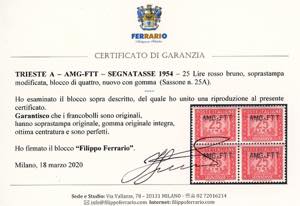 SEGNATASSE 1954 - 25 lire, nuovo ... 