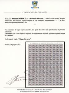 GUIDIZZOLO 1945 - 1 lira su 10 ... 