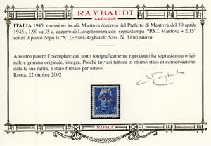 MANTOVA 1945 - 1,90 su 35 cent., ... 