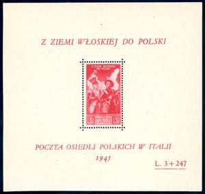 FOGLIETTI 1946 - 3 + 247 lire rosso Soccorso ... 