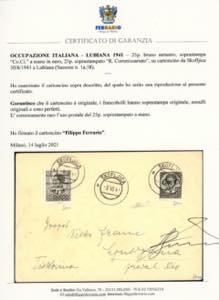 LUBIANA 1941 - 25 p. soprastampa a ... 