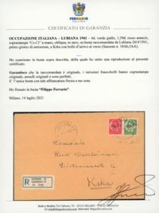 LUBIANA 1941 - 4 d. doppia ... 