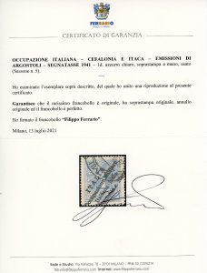 EMISSIONI DI ARGOSTOLI SEGNATASSE ... 