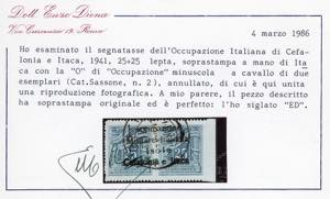 EMISSIONI DI ITACA SEGNATASSE 1941 ... 