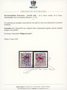 ZANTE POSTA AEREA 1941 - 50 d. ... 