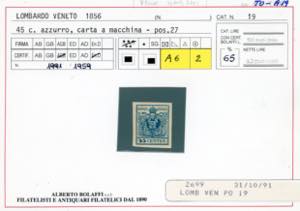 1856 - 45 cent. azzurro vivo, III ... 