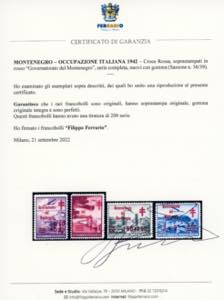 MONTENEGRO 1942 - Croce Rossa, ... 