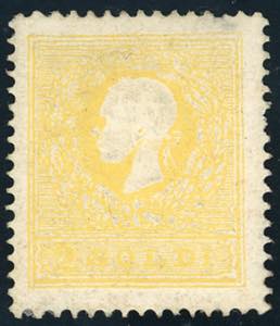 1858 - 2 soldi giallo, I tipo (23), gomma ... 