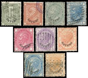 EMISSIONI GENERALI 1874/79 - Nove valori ... 