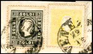 1858 - 2 soldi giallo, 3 soldi ... 