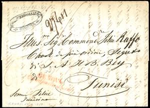 TUNISI 1851 - Lettera non affrancata da ... 