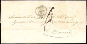 TUNISI 1859 - Lettera non affrancata dal ... 
