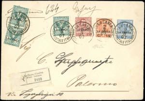 LA CANEA 1907 - 5 cent., tre esemplari, 10 ... 