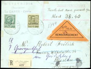 LA CANEA 1905 - 45 cent. Floreale, 5 cent. ... 