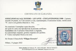 COSTANTINOPOLI 1908 - 20 piastre  ... 