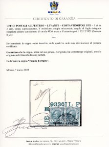 COSTANTINOPOLI 1921 - 1 piastra su ... 