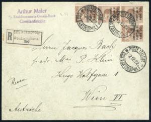 COSTANTINOPOLI 1922 - 3,30 pi. su 40 cent. ... 