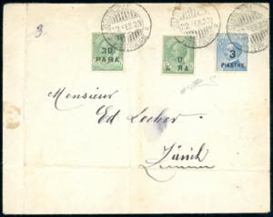 COSTANTINOPOLI 1922 - 30 pa. su 5 cent., due ... 