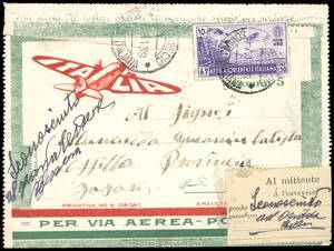 POSTA AEREA 1938 - 1,50 lire Soggetti vari ... 