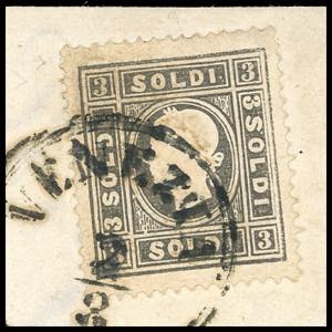 1861 - 3 soldi grigio, II tipo ... 