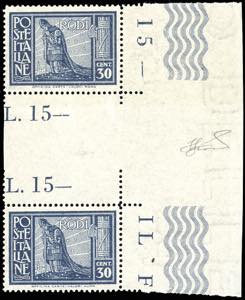 1932 - 30 cent. azzurro scuro Pittorica, ... 