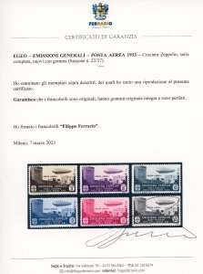 POSTA AEREA 1933 - Zeppelin, serie ... 