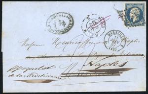 NAPOLI-FRANCIA 1857 - 20 cent. Napoleone III ... 