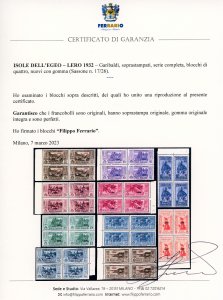 LERO 1932 - Garibaldi, serie ... 