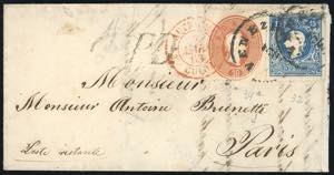 1863 - 15 soldi azzurro, II tipo, 10 soldi ... 