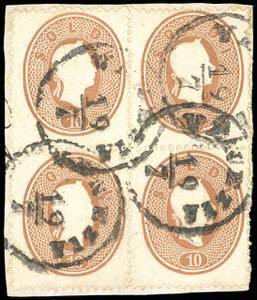 1862 - 10 soldi bruno mattone (34), blocco ... 