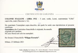 1912 - 5 cent. Leoni, soprastampa ... 