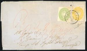 1864 - 2 soldi giallo, 3 soldi verde, ... 