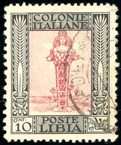 1926 - 10 cent. nero e carminio, Pittorica ... 