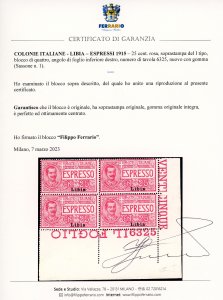 ESPRESSI 1915 - 25 cent. rosa, ... 
