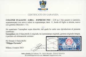 ESPRESSI 1933 - 2,50 su 2 lire, ... 