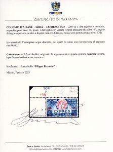 ESPRESSI 1933 - 2,50 su 2 lire, ... 