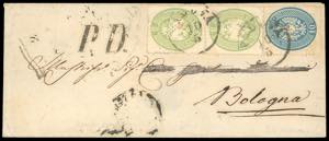 1864 - 3 soldi verde, coppia verticale, 10 ... 